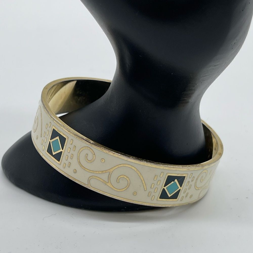 Bracelets Pattern Design Black and cream Enamel Bangles